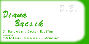 diana bacsik business card